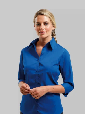 WOMEN'S POPLIN THREE-QUARTER SLEEVE BLOUSE PR305